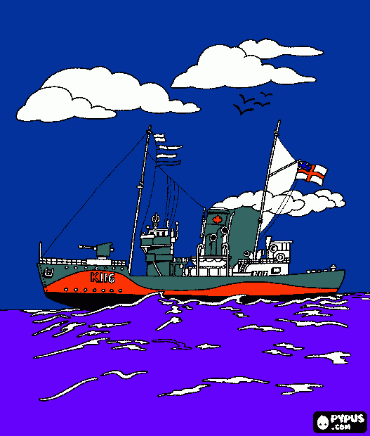 navy ship coloring page