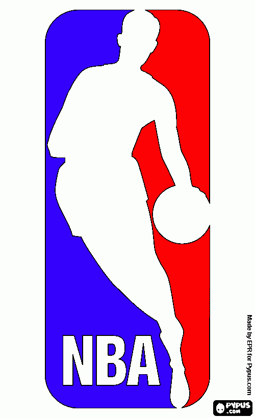 nba basketball logo coloring page