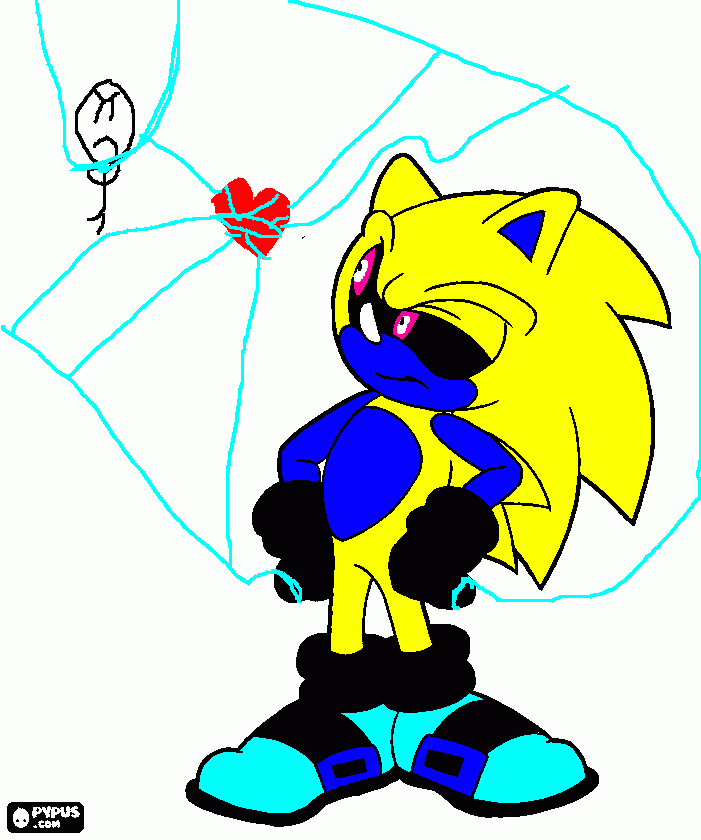 negative sonic coloring page