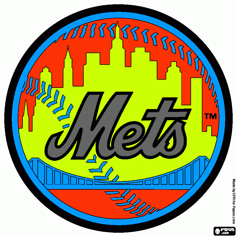 New York Mets logo coloring page