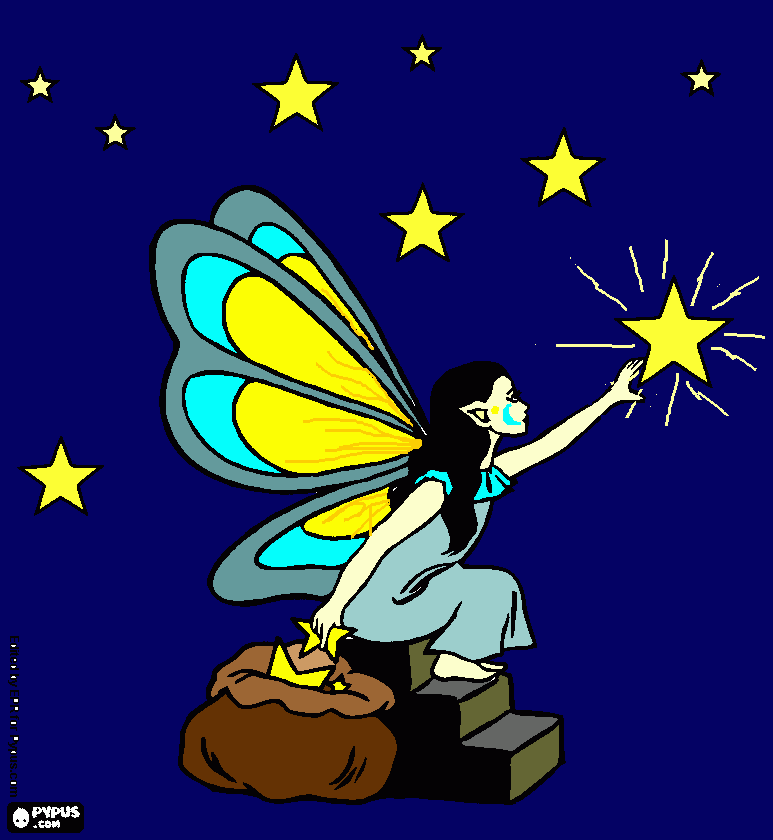 Night fairy coloring page