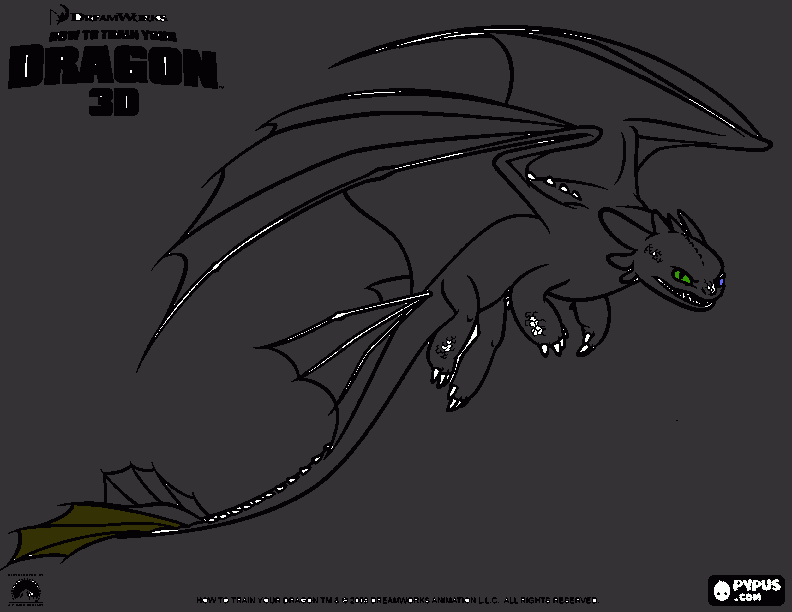 night fury dragon coloring page