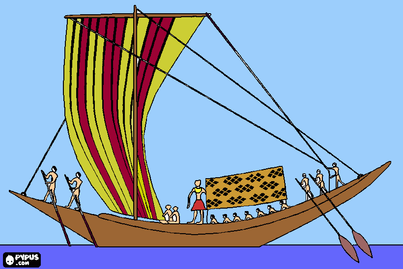 nile rowing coloring page