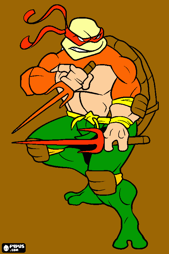 ninja turtle red strip coloring page from movie coloring page