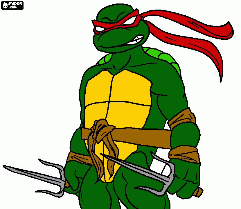 ninja turtle red coloring page