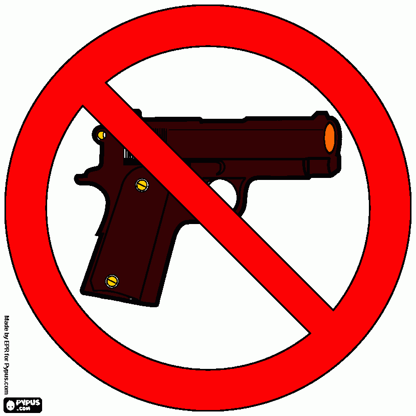 no guns signal coloring page