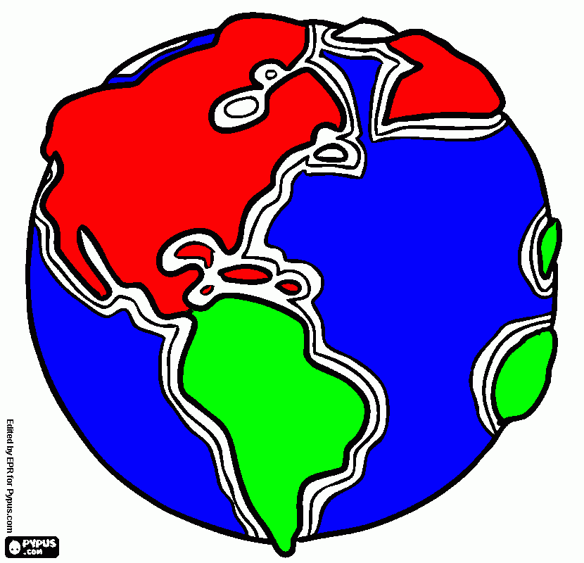 North America on our planet  coloring page