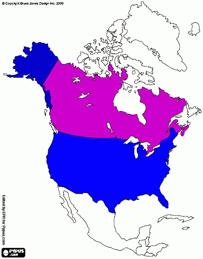 North America coloring page