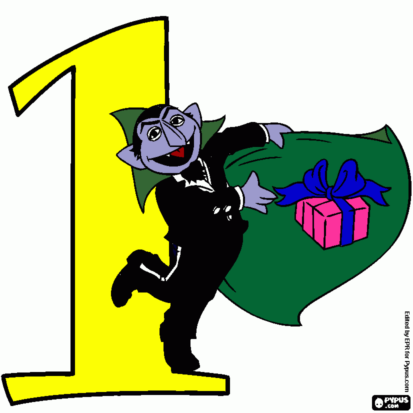 Number 1 with Count coloring page