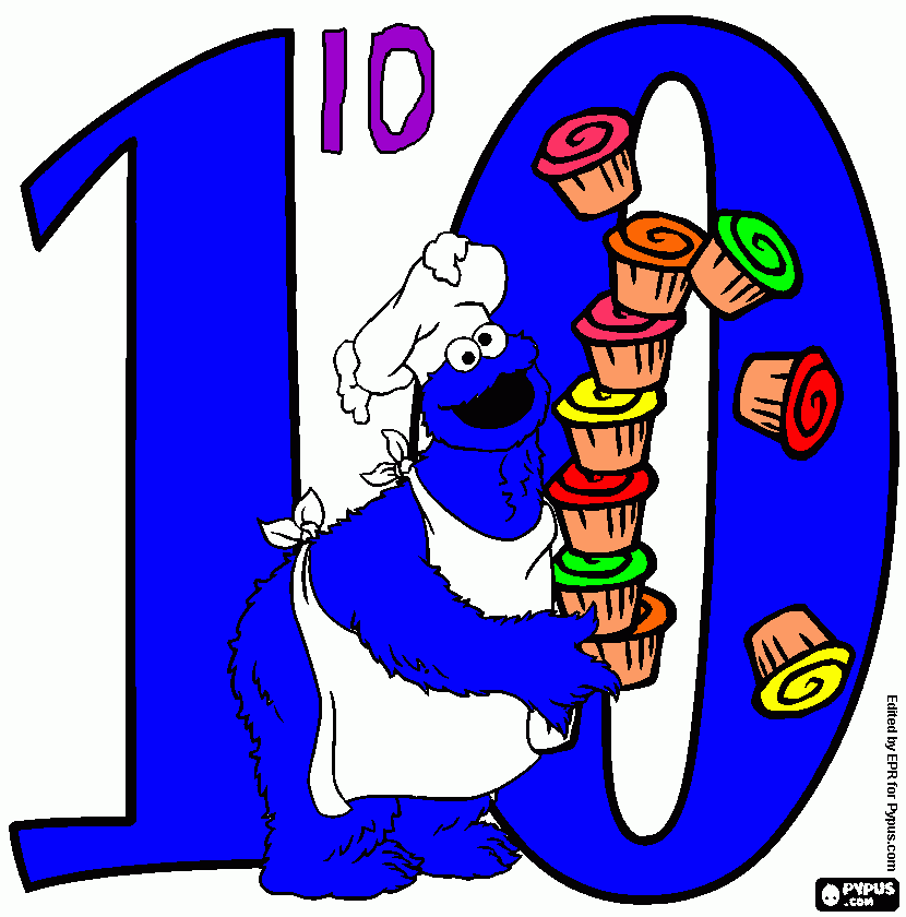 Number 10 coloring page