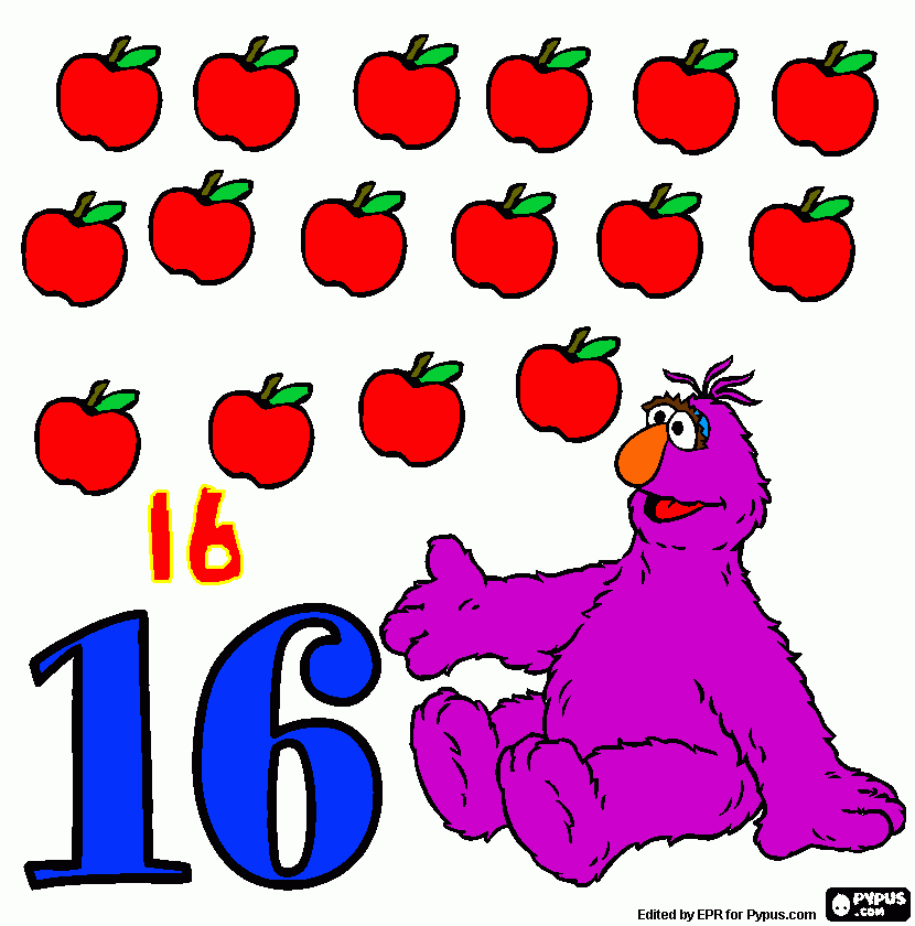 Number 16 coloring page