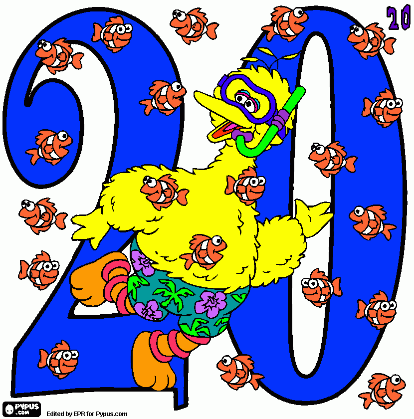 Number 20 coloring page