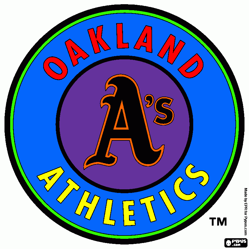 Oakland Athletics logo coloring page
