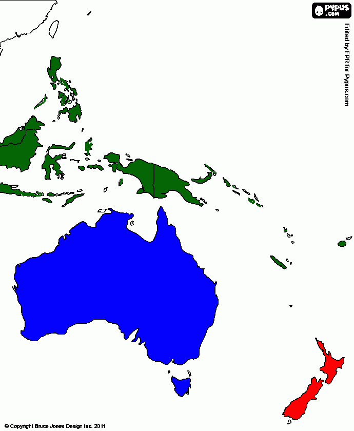 Oceania Maps coloring page