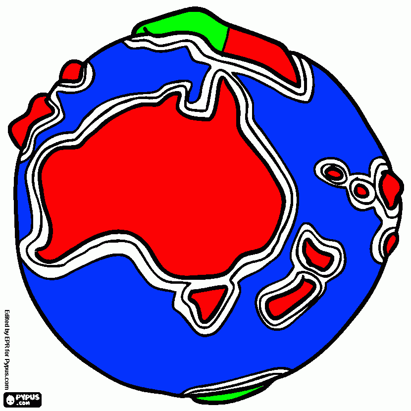 Oceania on our planet  coloring page