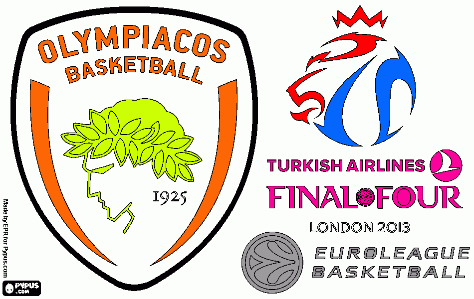 Olympiacos Piraeus, Euroleague Basketball 2013 coloring page