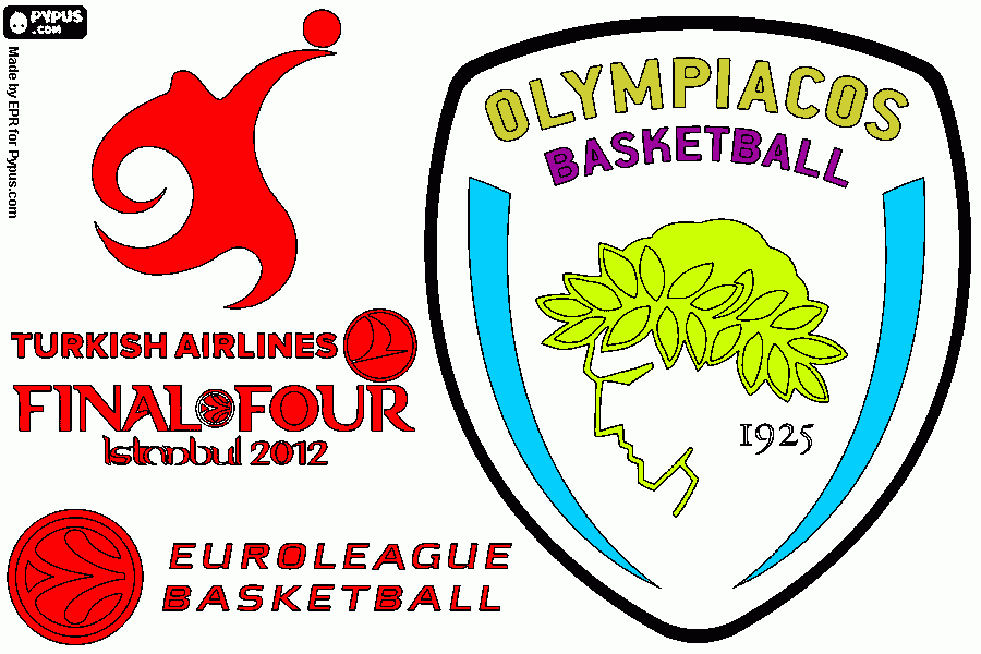 Olympiacos Piraeus, Euroleague Basketball 2012  coloring page
