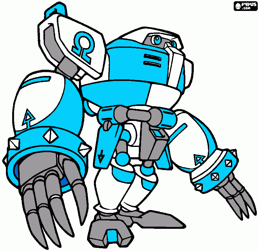 Omega: The Tank Bot coloring page
