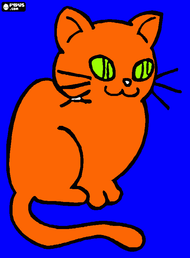 orange cat coloring page