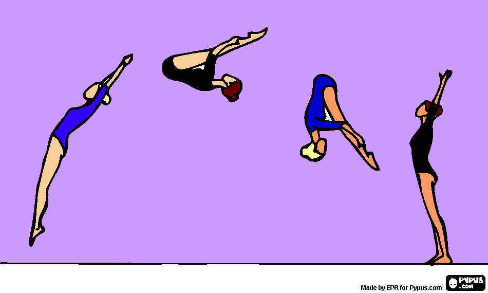 owsome gymnastic flip coloring page