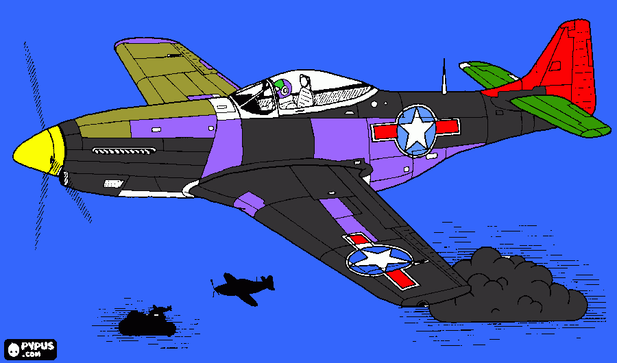 p51 aroun explosions coloring page