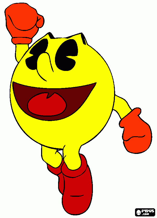 pac-man color coloring page