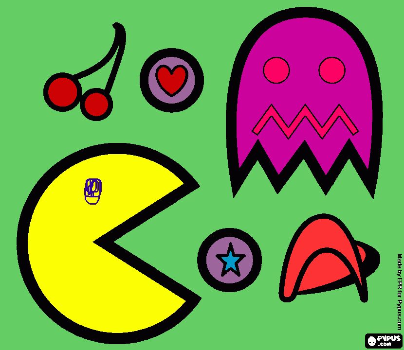 PAC MAN ELEMENTS coloring page