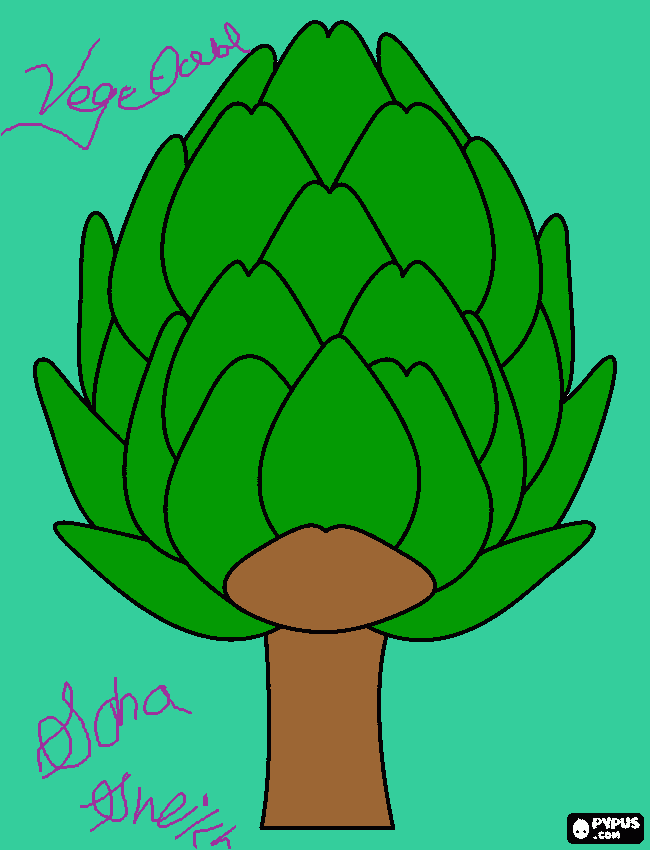 painting artichok heart coloring page
