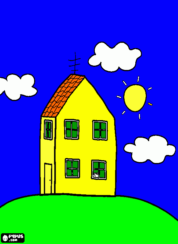 Pappa Pig's House coloring page