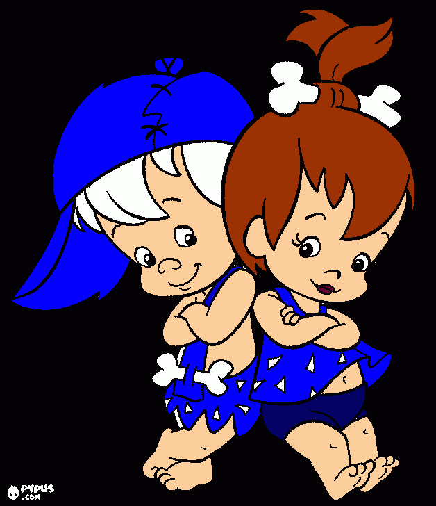 pebbles and bam bam coloring page