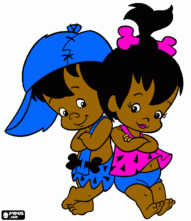 pebbles and bam coloring page