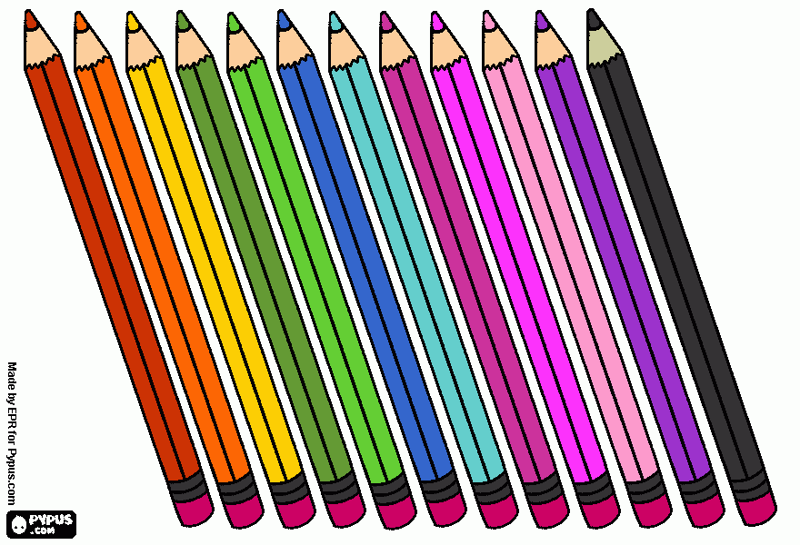 Pencils coloring page