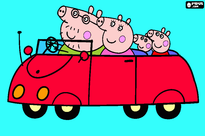 peppa pig car coloring page