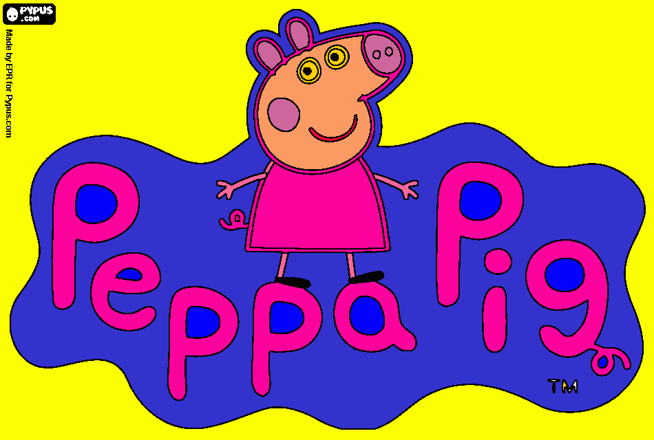 Peppa Pig logo coloring coloring page