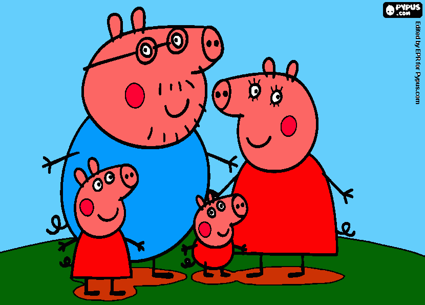  Peppa Pig's Family Portrait coloring page