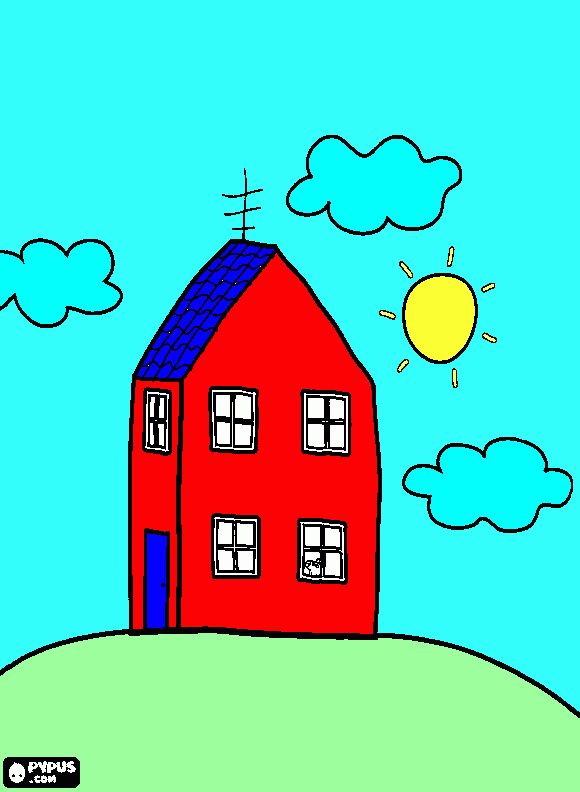 Peppa Pigs House coloring page