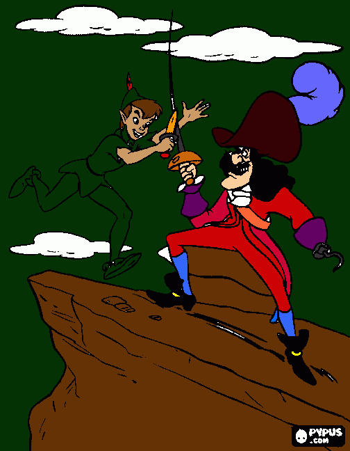 peter pan captain hook coloring page