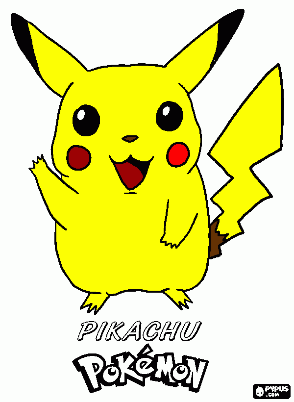 picachu drawings coloring page