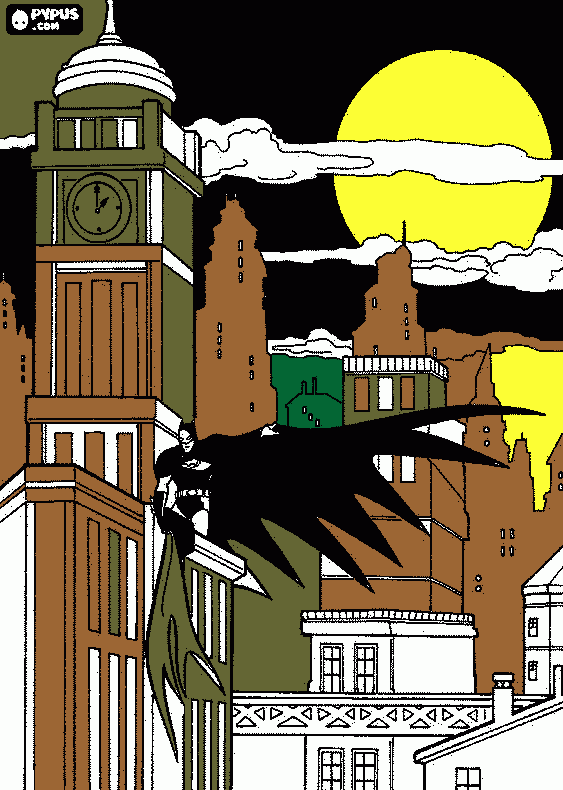 Picture I colored Batman coloring page
