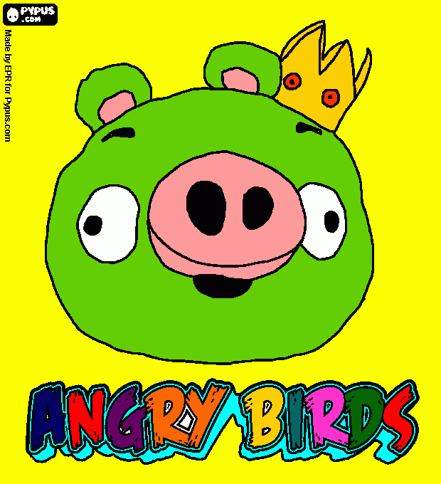 Pig Angry Bird coloring page