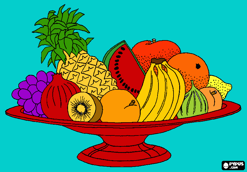 PINEAPPLE BANANA GOLDEN KIWI PICTURE coloring page