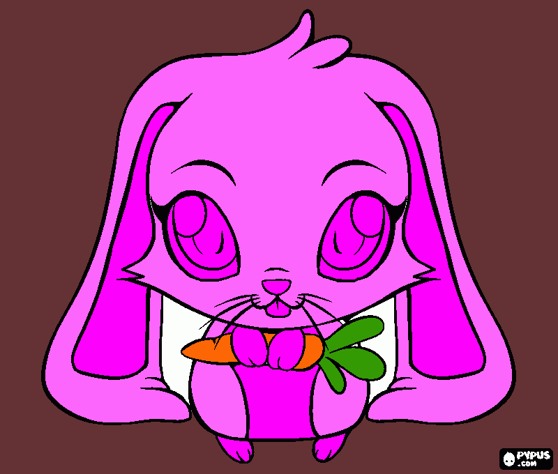 pink bunny coloring page