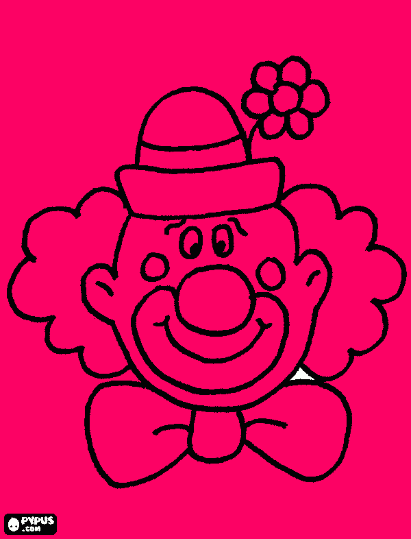 Pink Clown coloring page