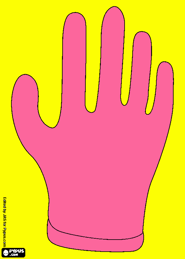 pink glove coloring page