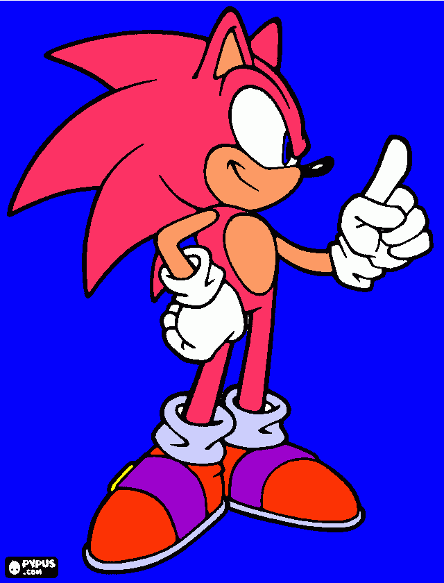 Pink Sonic coloring page