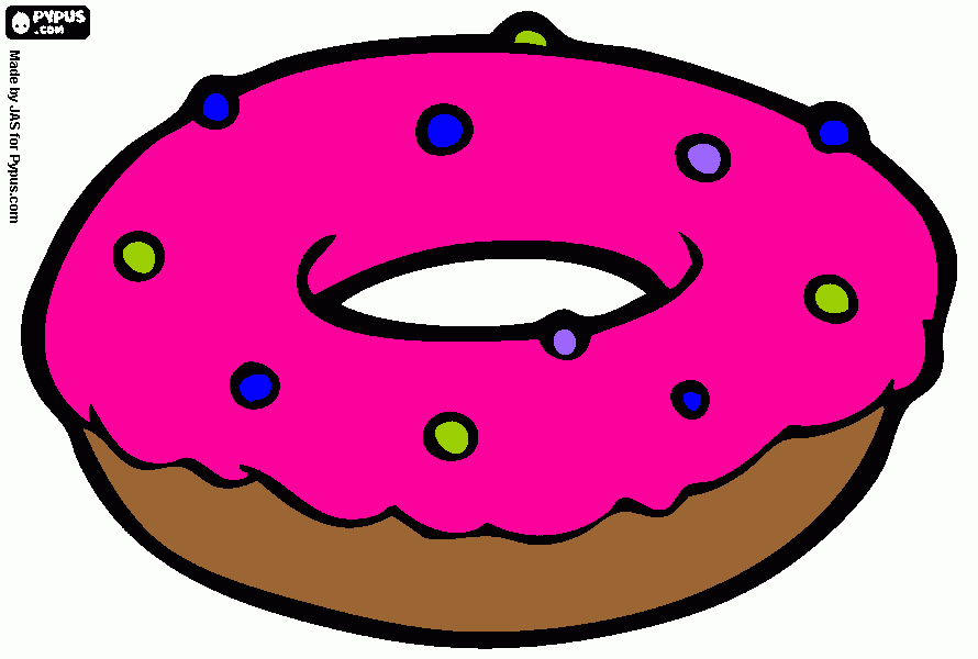 pinkdoughnut coloring page