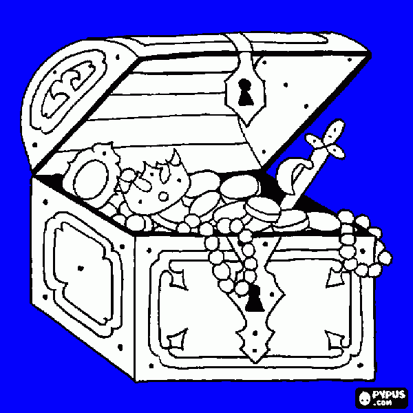 pirate chest coloring page