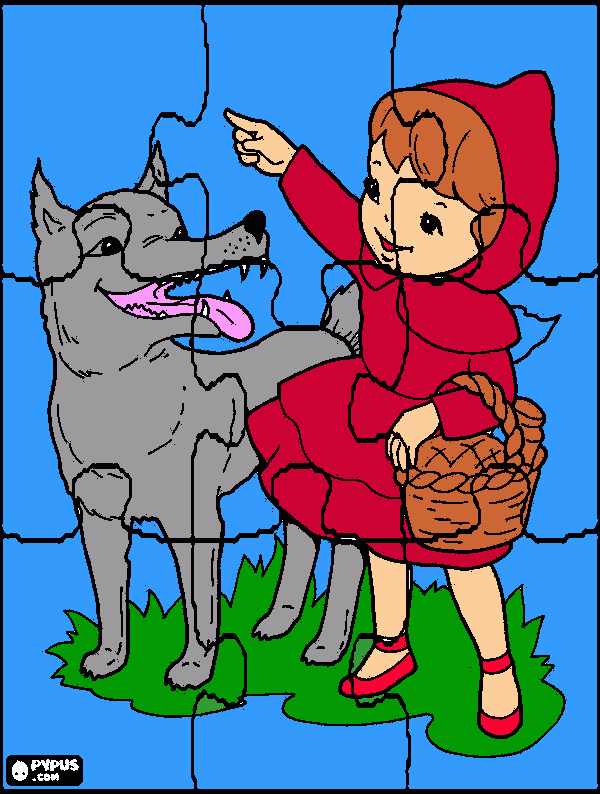 Piroska és a farkas coloring page