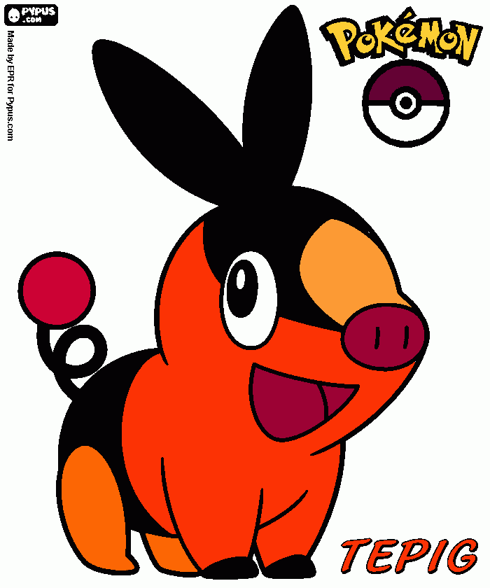 pokemon tepig coloring page