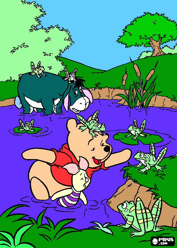 pooh eeore and piglet coloring page